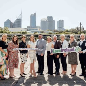PIC SHOWS: Tourism companies from Ireland participating in Tourism Ireland’s 2023 sales mission to Australia and New Zealand, including Fiona Delahunty, Monart Destination Spa and Ferrycarrig Hotel, part of Griffin Group (fourth right); with Sofia Hansson (second left) and Alison Metcalfe (fourth left), both Tourism Ireland.